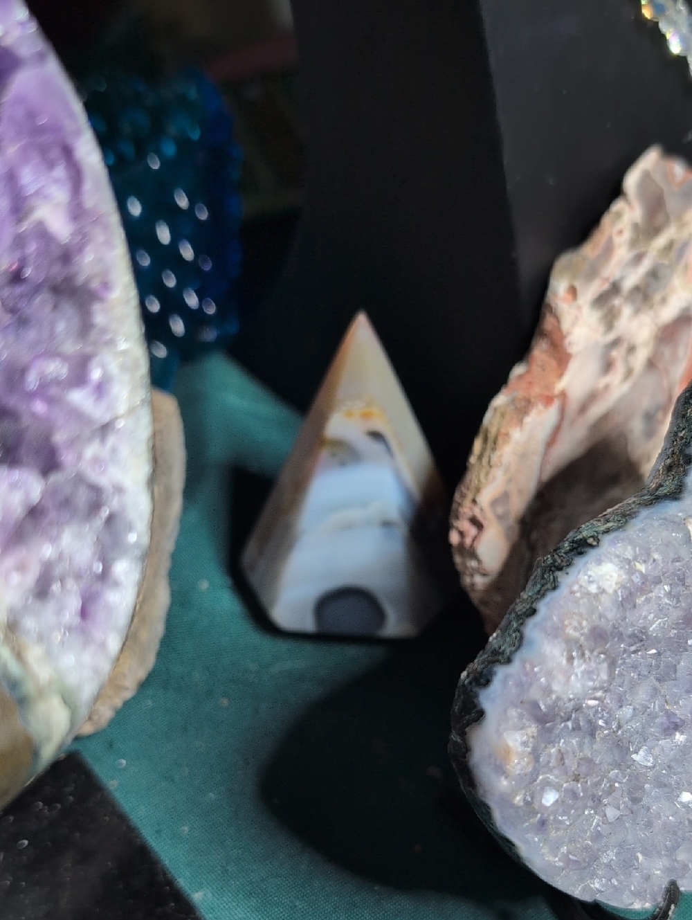 Orange Frost Grape Agate "Gnome Hole" Pyramid - Picture 2 of 2
